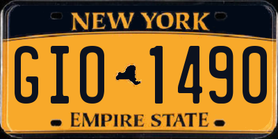 NY license plate GIO1490