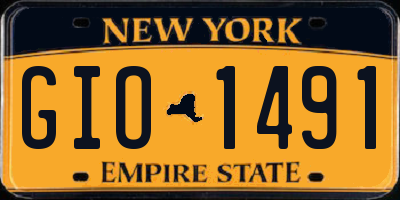 NY license plate GIO1491