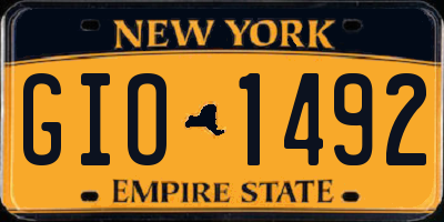 NY license plate GIO1492