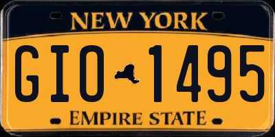 NY license plate GIO1495