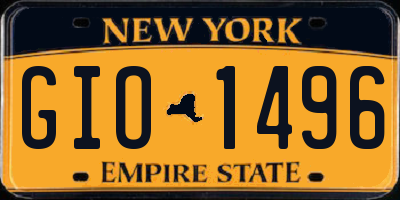 NY license plate GIO1496
