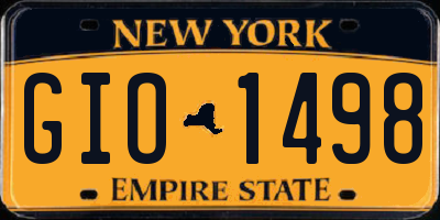 NY license plate GIO1498