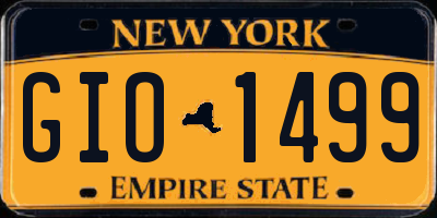 NY license plate GIO1499