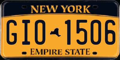 NY license plate GIO1506