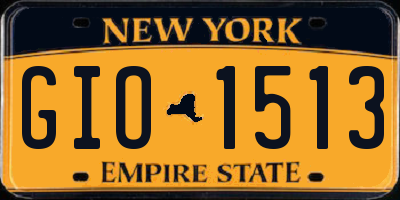 NY license plate GIO1513
