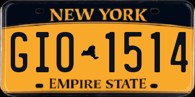 NY license plate GIO1514