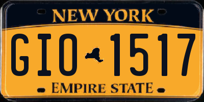 NY license plate GIO1517