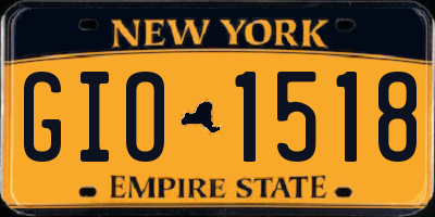 NY license plate GIO1518