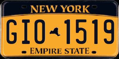 NY license plate GIO1519
