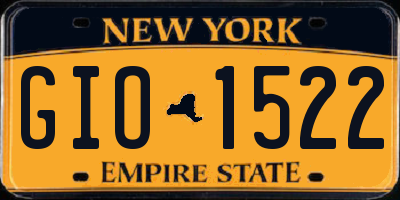 NY license plate GIO1522