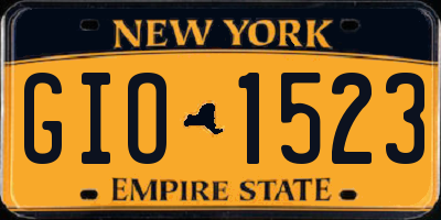 NY license plate GIO1523