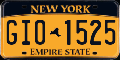 NY license plate GIO1525