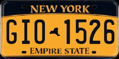 NY license plate GIO1526