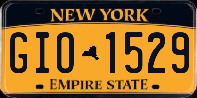 NY license plate GIO1529