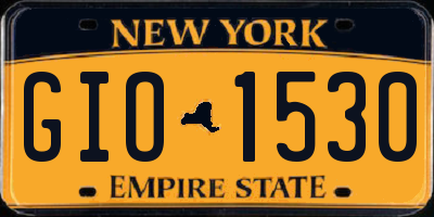 NY license plate GIO1530