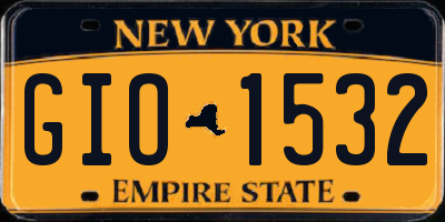 NY license plate GIO1532