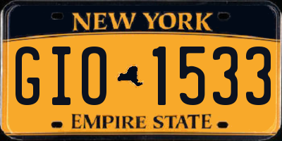 NY license plate GIO1533