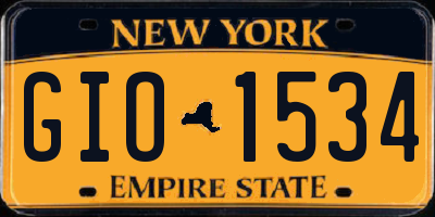 NY license plate GIO1534