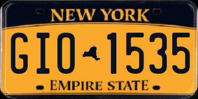 NY license plate GIO1535