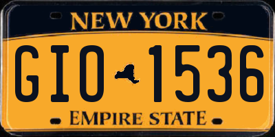 NY license plate GIO1536