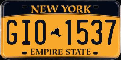 NY license plate GIO1537