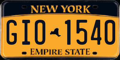 NY license plate GIO1540