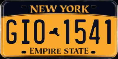 NY license plate GIO1541