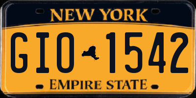 NY license plate GIO1542