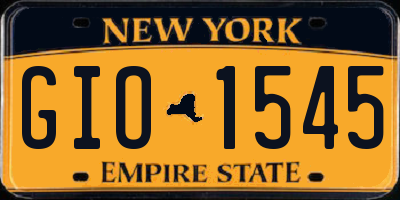 NY license plate GIO1545