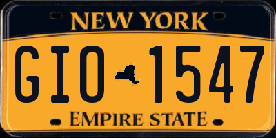 NY license plate GIO1547
