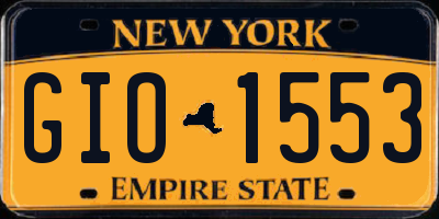 NY license plate GIO1553