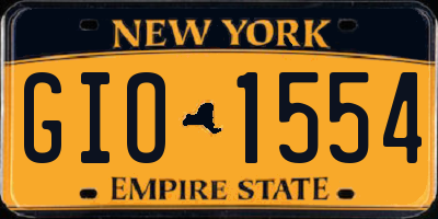 NY license plate GIO1554