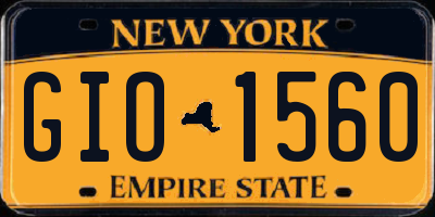 NY license plate GIO1560