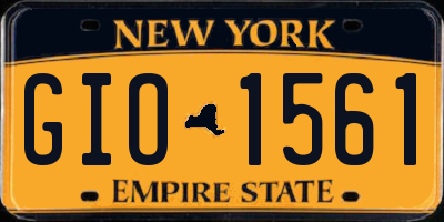 NY license plate GIO1561