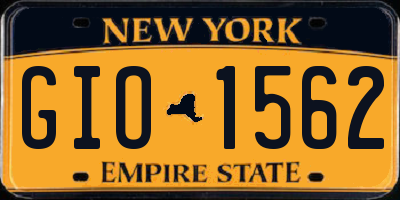 NY license plate GIO1562