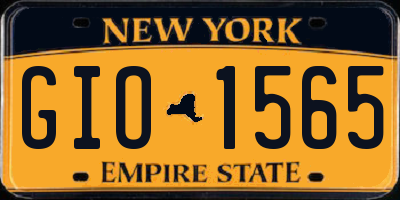 NY license plate GIO1565