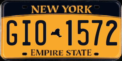 NY license plate GIO1572