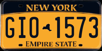 NY license plate GIO1573