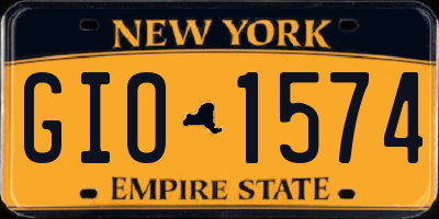 NY license plate GIO1574