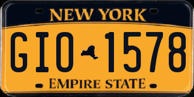 NY license plate GIO1578