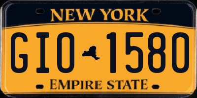 NY license plate GIO1580