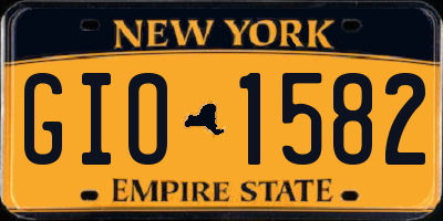 NY license plate GIO1582