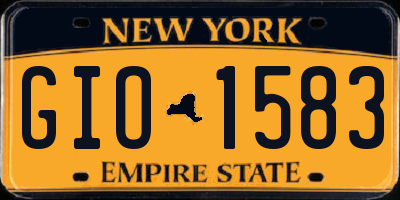 NY license plate GIO1583