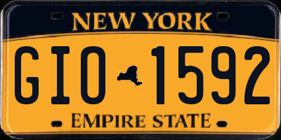 NY license plate GIO1592