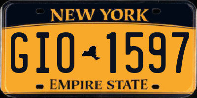 NY license plate GIO1597