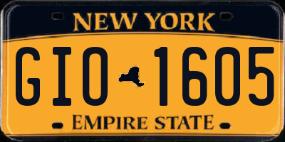 NY license plate GIO1605