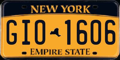 NY license plate GIO1606