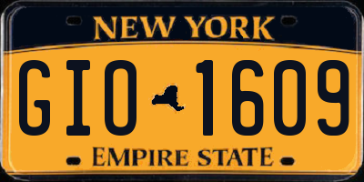 NY license plate GIO1609