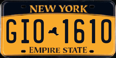 NY license plate GIO1610