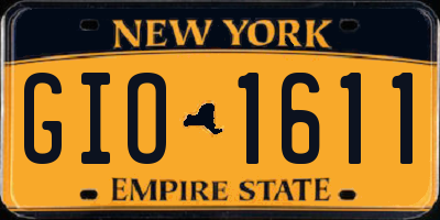 NY license plate GIO1611